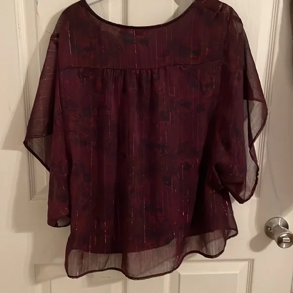 Cato maroon and black blouse - Picture 4 of 4